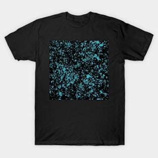 Blue splashes on black T-Shirt